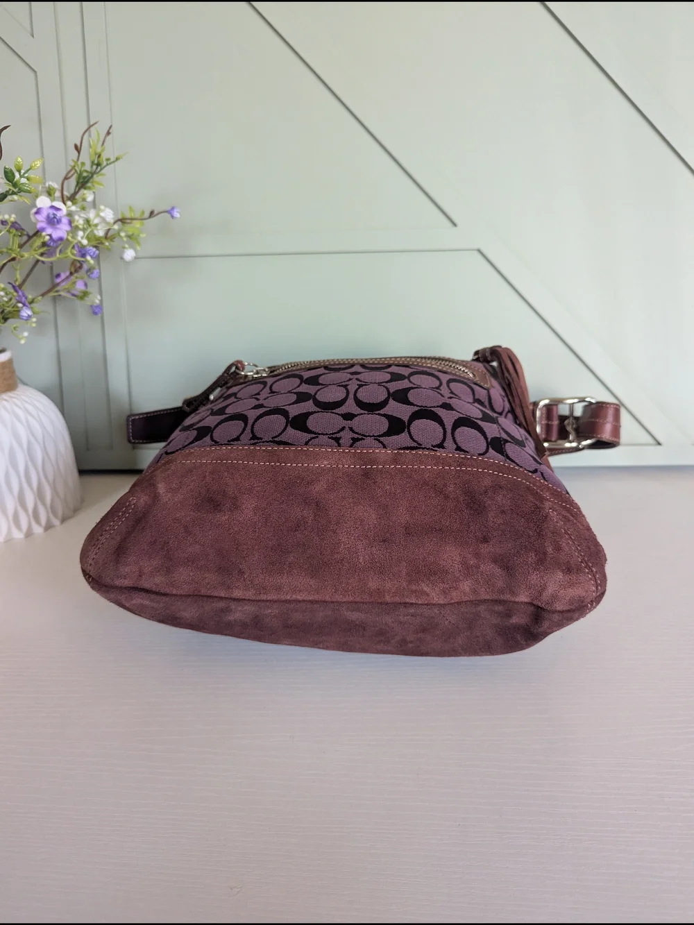 Coach Brown Signature Canvas Hobo Bag